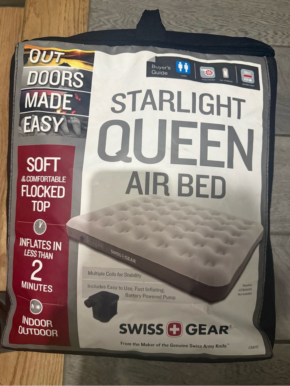 SwissGear Starlight Queen Air Bed - Gray/Cream
